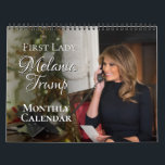 First Lady Melania Trump 2025 Photo Monthly Wall Calendar<br><div class="desc">Show your patriotism and American pride with this beautiful and elegant First Lady Melania Trump Wall Calendar. Celebrate the re-election of 45th and 47th President Donald J Trump, and first lady Melania Trump with this lovely gift for a Trump supporter or proud Patriot! Features full-color photos of First Lady Melania...</div>