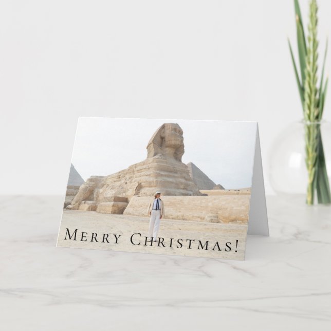 First Lady Melania Trump Egypt Sphinx Christmas Holiday Card (Front)