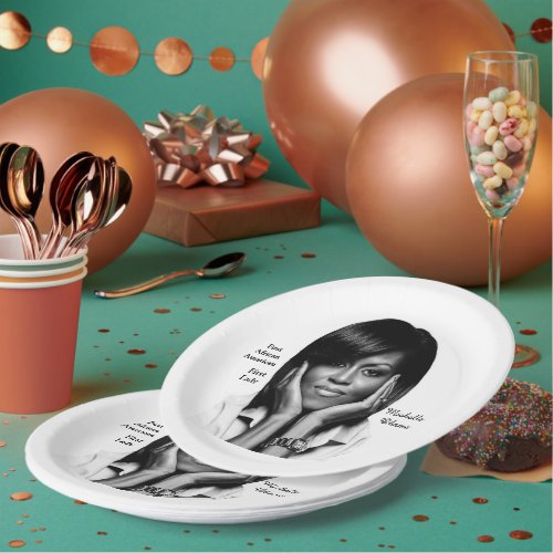 FIRST LADY MICHELLE OBAMA PAPER PLATES