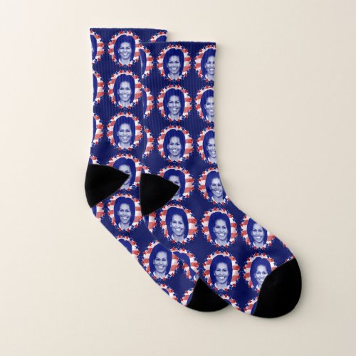 First Lady Michelle Obama Stars and Stripes Socks