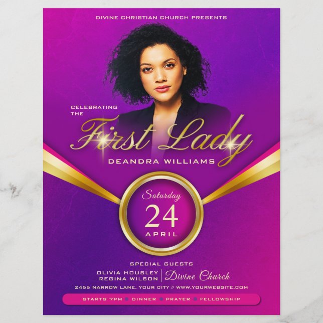 First Lady's Day Appreciation Church Flyer (Front)