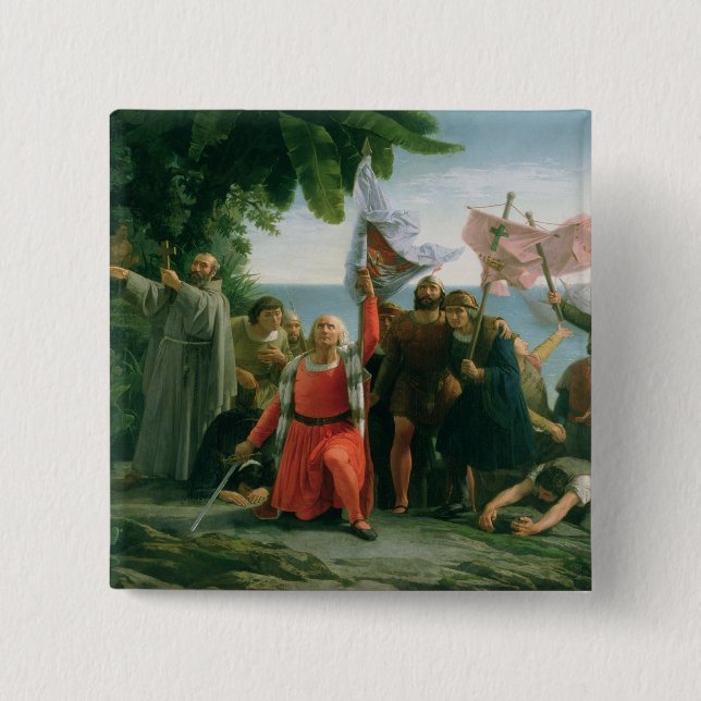 First Landing of Christopher Columbus in Pinback Button (Front)