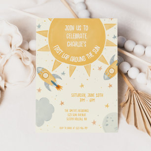 First Lap Around the Sun 1st Birthday Invitation