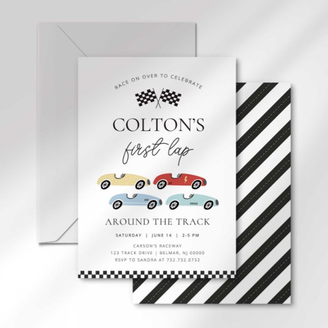 First Lap Around the Track Birthday Invitation (Creator Uploaded)