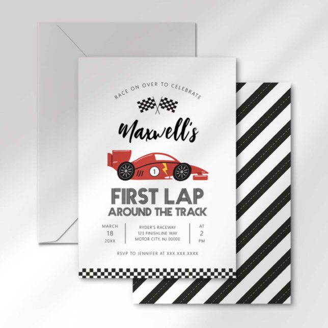 First Lap Around the Track Birthday Invitation (Creator Uploaded)