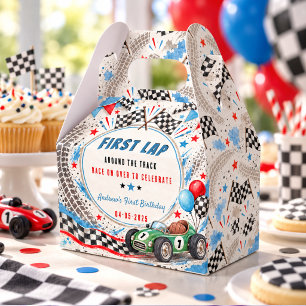 First Lap Around The Track Race Car 1st Birthday Favor Boxes