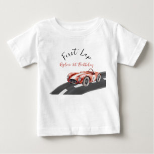 First Lap Race Car 1st Birthday Baby T-Shirt