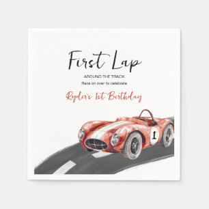 First Lap Race Car 1st Birthday  Napkins