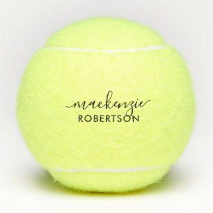 First Last Name Personalized Elegant Script Tennis Tennis Balls