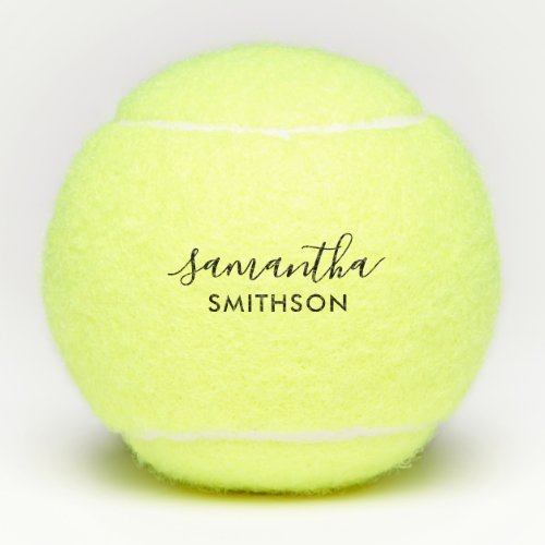 First Last Name Personalized Elegant Script Tennis Tennis Balls