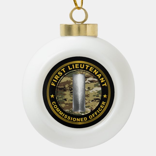 First Lieutenant Christmas Ceramic Ball Christmas Ornament (Front)