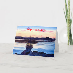 FIRST LIGHT, CABRILLO LIGHTHOUSE HOLIDAY CARD