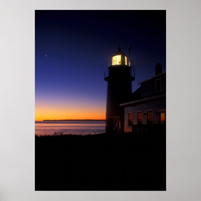 First Light on Quoddy Head Lighthouse Poster (Front)