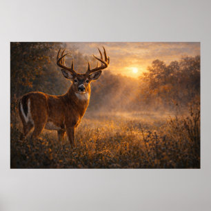First Light   Whitetail Deer Art   Poster