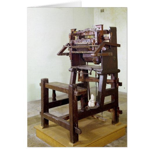 First loom for weaving stockings, 1750 cards (Front)