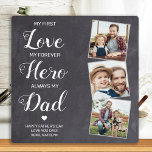 First Love Forever Hero Personalized 3 Photo Dad Plaque<br><div class="desc">Surprise dad this fathers day with a personalized 3 photo plaque. "My first Love, My Forever Hero, Always my Dad" Personalize this dad plaque with favorite photos, message and name.. Visit our collection for the best dad father's day gifts and personalized dad gifts. COPYRIGHT © 2020 Judy Burrows, Black Dog...</div>