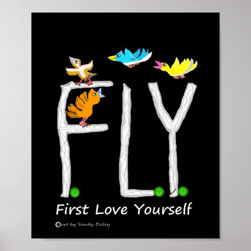 First Love Yourself and Birds Branch Out Slef Love Poster