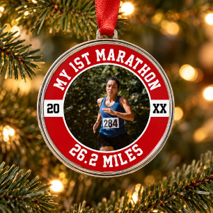First Marathon Metal Ornament