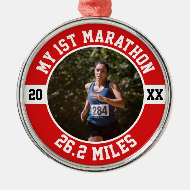 First Marathon Metal Ornament (Front)