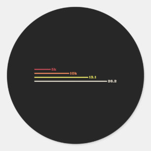 First Marathon Runners Marathoner 5K 10K 131 262 Classic Round Sticker