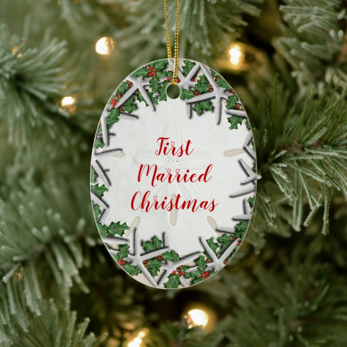 custom first married christmas ornament