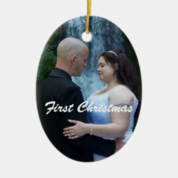 First Married Christmas Ceramic Ornament by ArdieAnn at Zazzle
