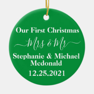 First Married Christmas Ornament - Mr & Mrs