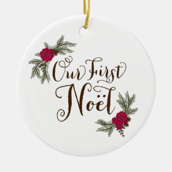 First Married Christmas Personalized Ornament by BanterandCharm at Zazzle