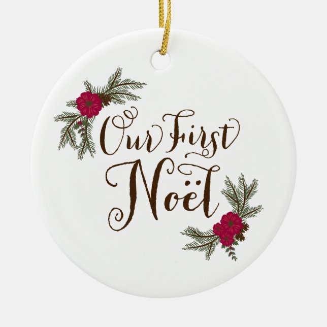 First Married Christmas Personalized Ornament (Front)