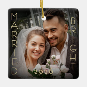First Married Christmas Photo Keepsake Ceramic Ornament