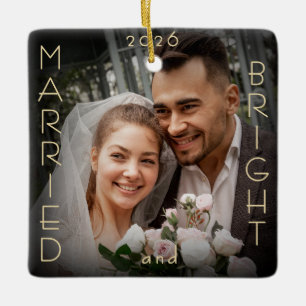First Married Christmas Photo Keepsake Ceramic Ornament
