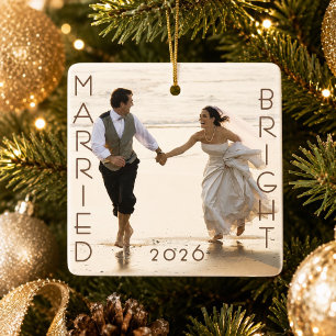 First Married Christmas Photo Keepsake Ceramic Ornament
