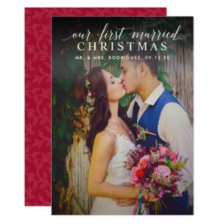 First Married Christmas | Script Photo Overlay Card