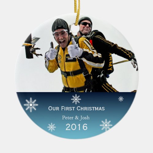 First Married gay couple Ä Christmas ornament
