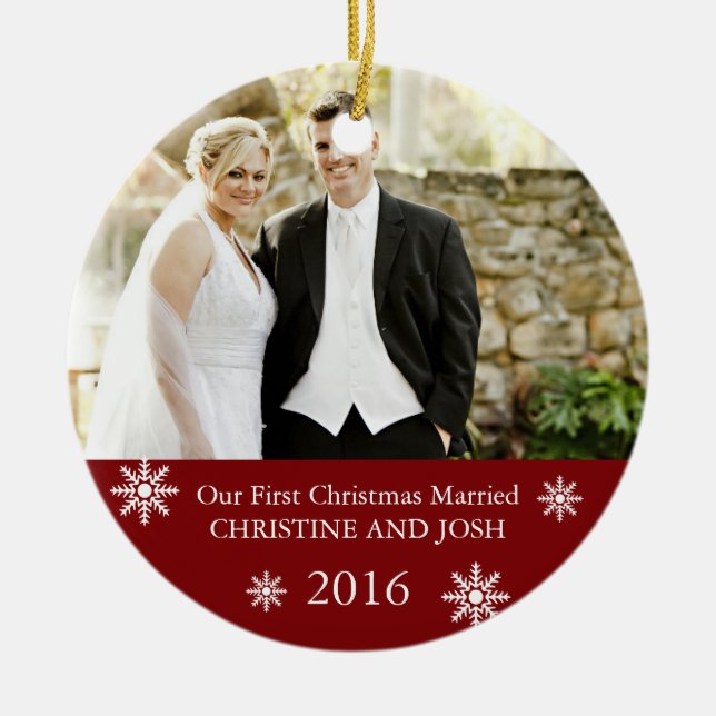 First Married II ı Customizable Christmas ornament (Front)
