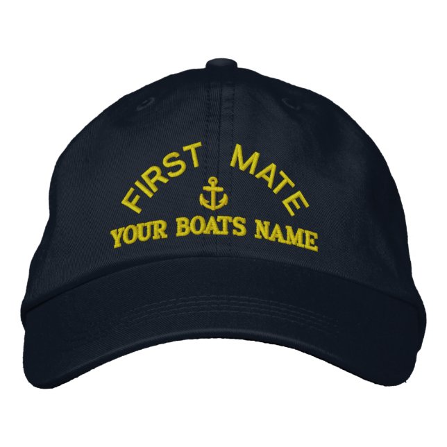 First mate custom yacht crew embroidered baseball cap (Front)