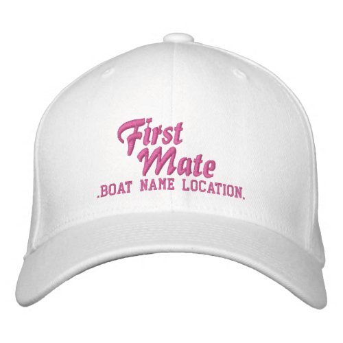 FIRST MATE Customizable Boat Name Your Name Embroidered Baseball Cap
