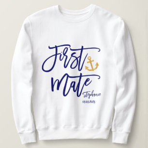 First Mate Maid of Honor Blue Nautical Sweatshirt