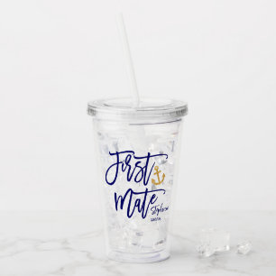 First Mate Maid of Honor Coastal Acrylic Tumbler