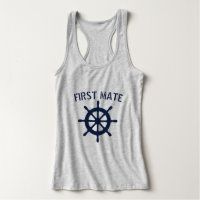 First Mate nautical boat wheel tank top for women