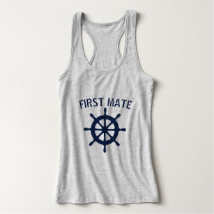 Compass Fishing Boat Wheel Men/'s SLEEVELESS T-shirt First Mate
