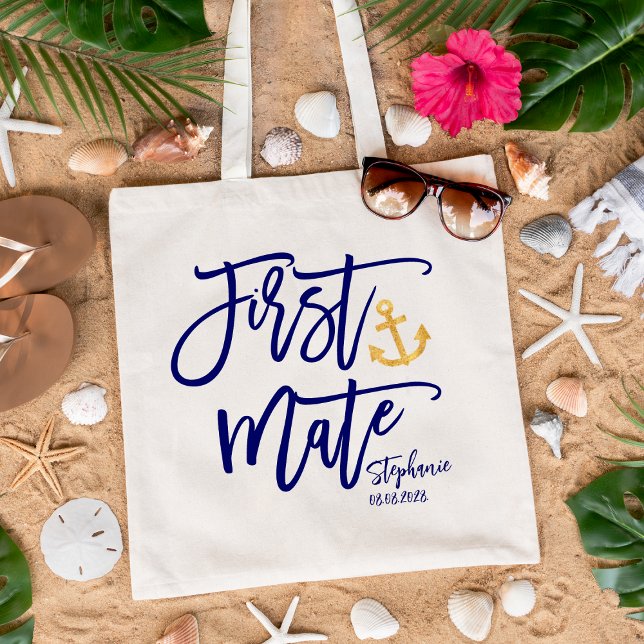First Mate | Nautical Maid of Honor  Tote Bag (Creator Uploaded)