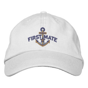 First Mate Nautical Star Anchor Embroidery Embroidered Baseball Cap