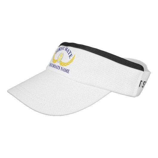 First Mate personalized boat name anchor motif Visor (Angled)
