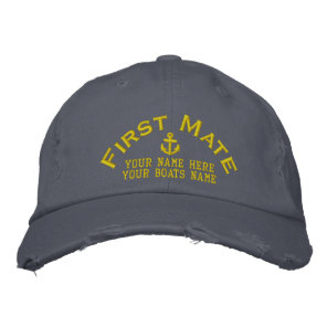 First mate sailing boat crew embroidered baseball cap