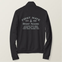 First Mate Silver Star Anchor Easily Personalized Embroidered Jacket First Mate Silver Star Anchor Easily Personalized Embroidered Jacket