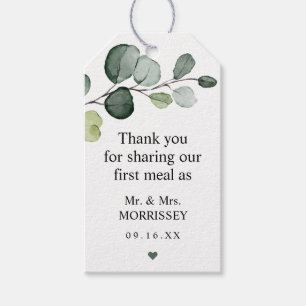 First Meal Eucalyptus Wedding Favor Tag
