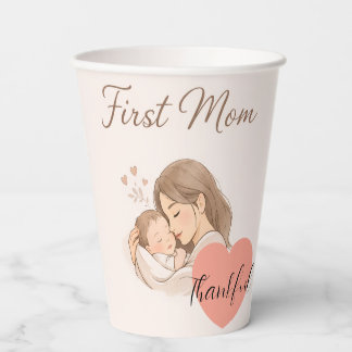 First Mom Paper Cup – Elegant Baby Shower