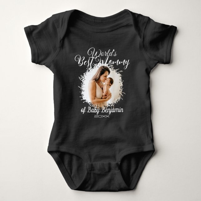  First Mother day Photo Baby Bodysuit (Front)