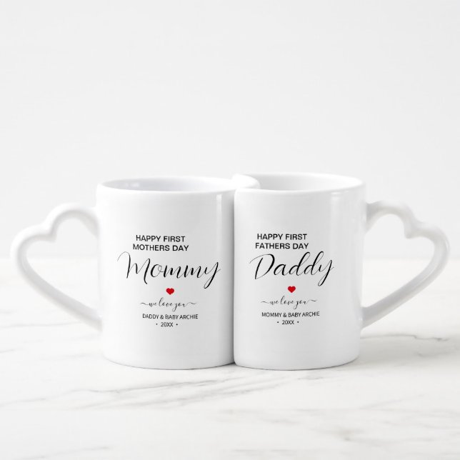 First Mother’s Day & Father’s Day Matching Mugs (Front Nesting)